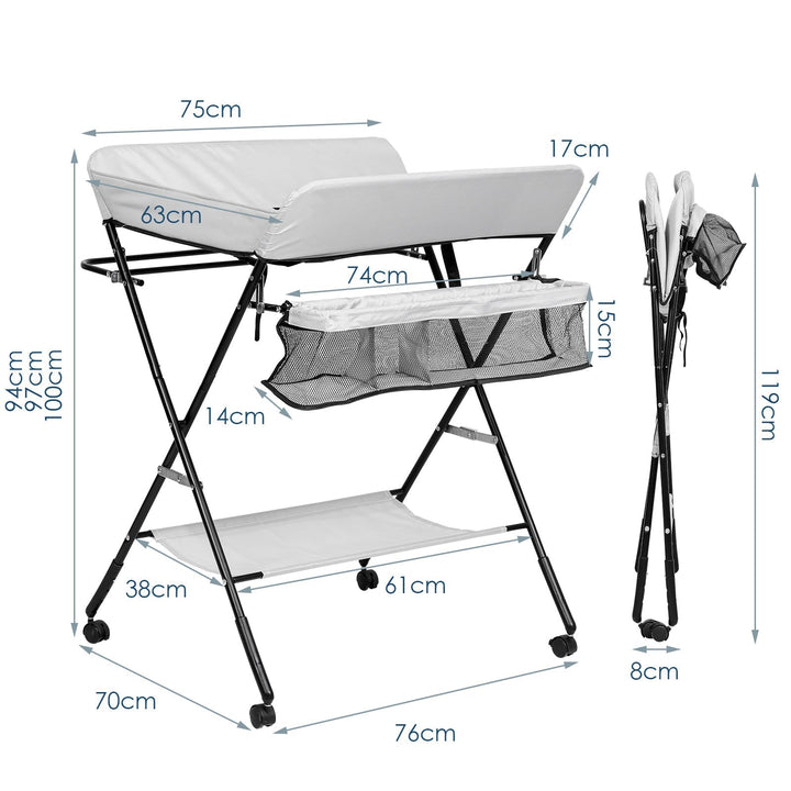 Sammenleggbar Stellebord Baby Stelleenhet | Luvikno