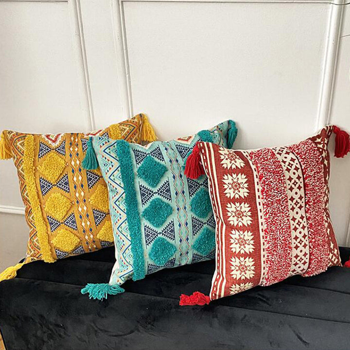 Boho fôret frynse kast puteomslag | Luvikno