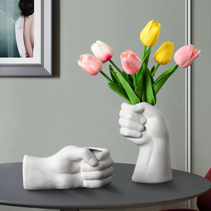 Kunstnerisk Håndgestikulering Keramisk Bordplantevase | Luvikno