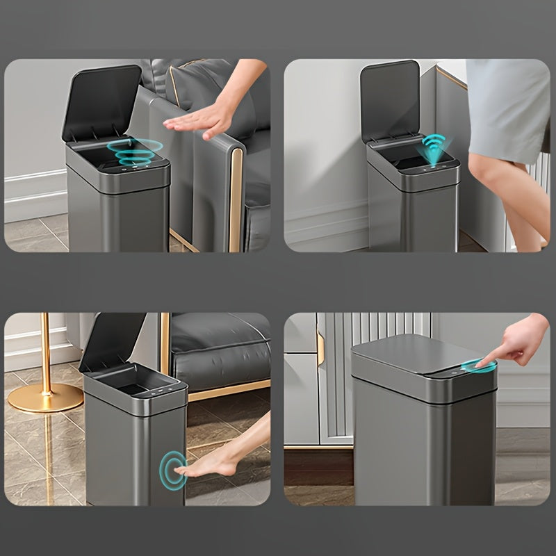Set med 2 Smart Sensor søppelbøtter – Berøringsfri og kompakt (Svart) | Luvikno
