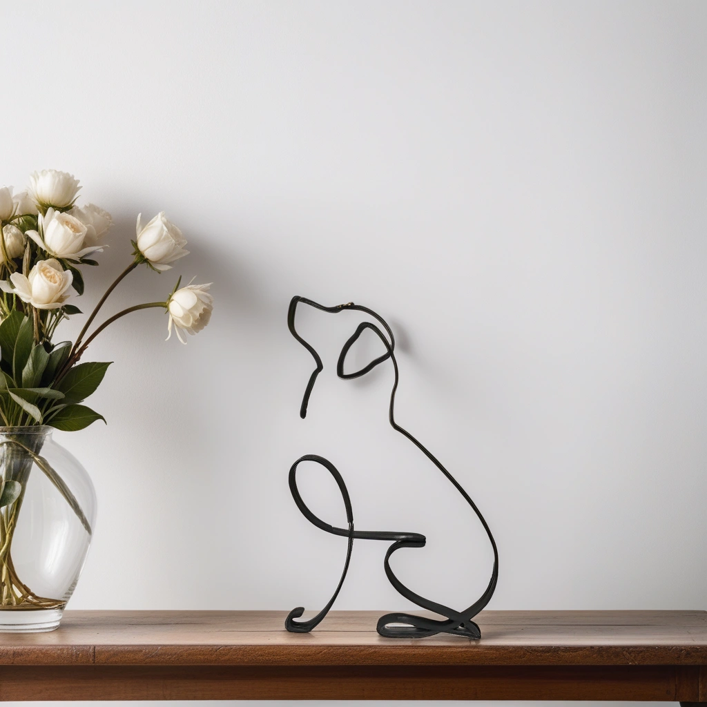 Luvikno | Artipaws Abstrakt Hundeskulptur | Moderne Design | Høy- Kvalitets Kunstfigur | For Hylle & Bord