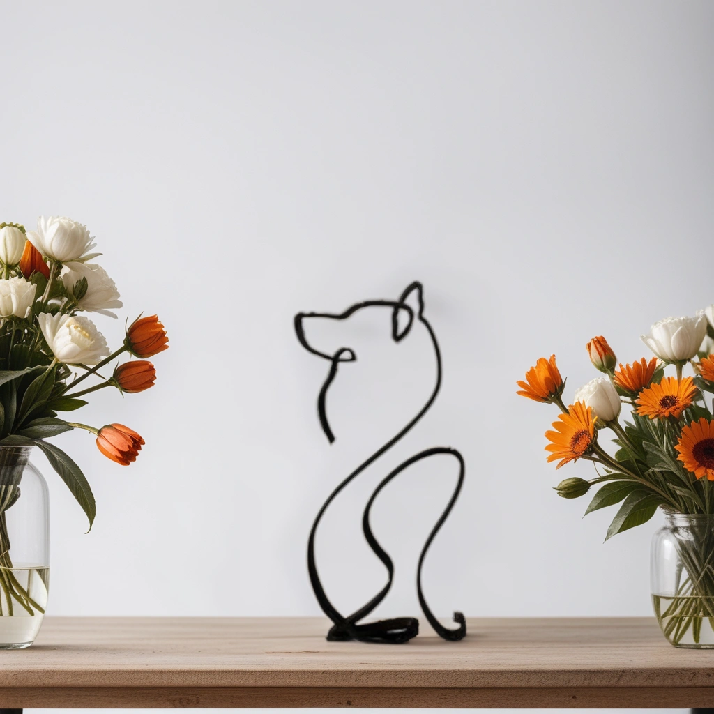 Luvikno | Artipaws Abstrakt Hundeskulptur | Moderne Design | Høy- Kvalitets Kunstfigur | For Hylle & Bord