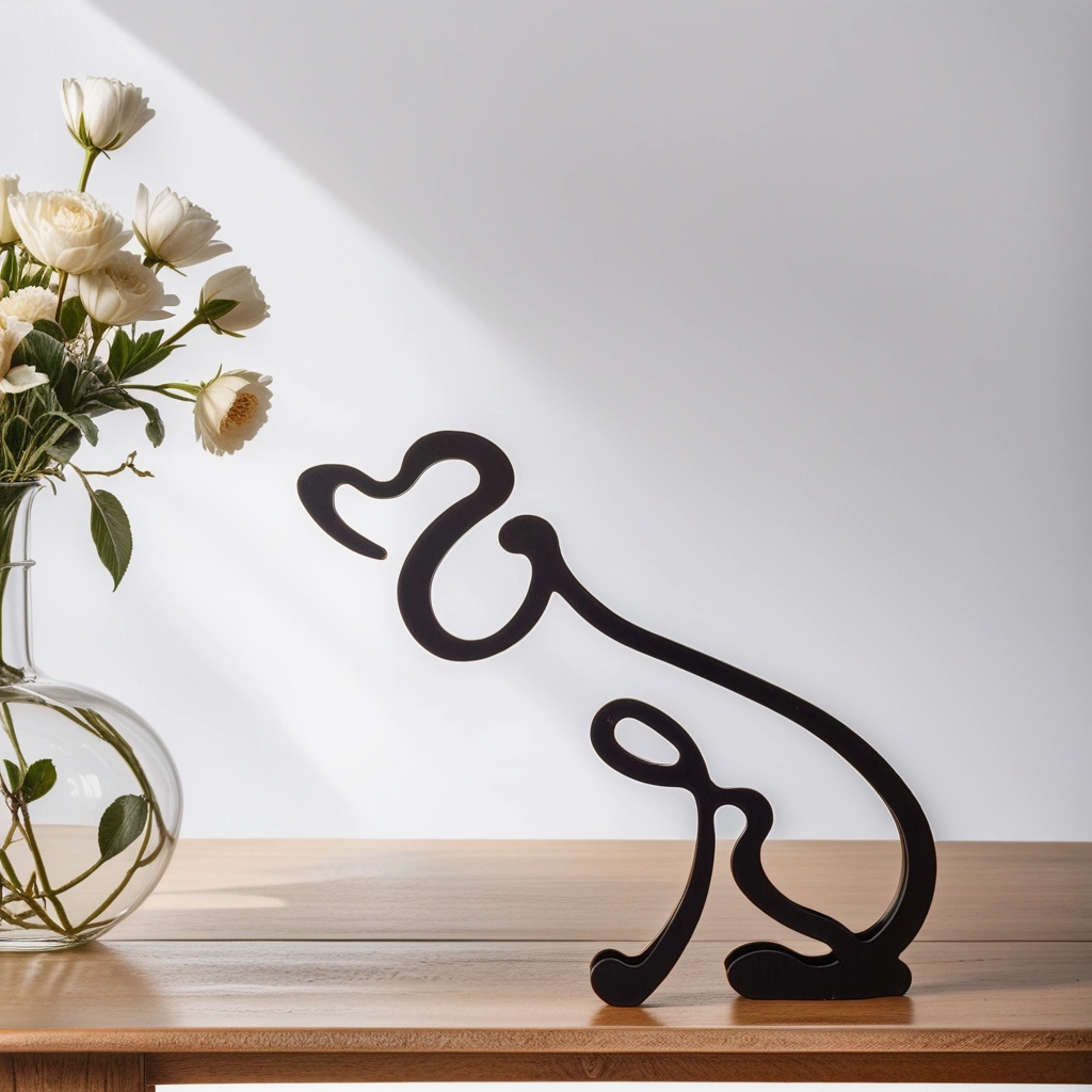 Luvikno | Artipaws Abstrakt Hundeskulptur | Moderne Design | Høy- Kvalitets Kunstfigur | For Hylle & Bord
