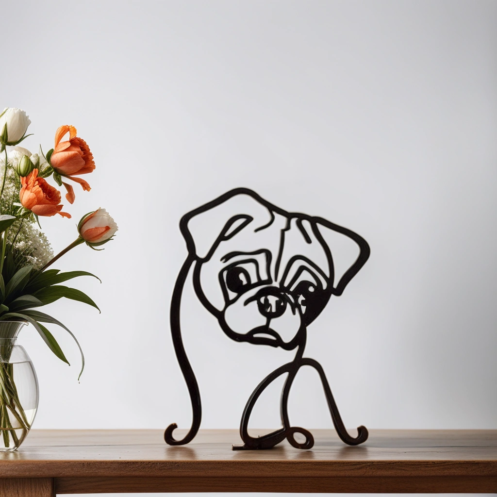 Luvikno | Artipaws Abstrakt Hundeskulptur | Moderne Design | Høy- Kvalitets Kunstfigur | For Hylle & Bord
