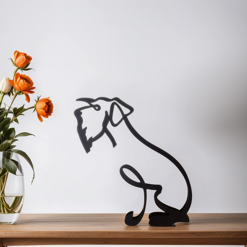 Luvikno | Artipaws Abstrakt Hundeskulptur | Moderne Design | Høy- Kvalitets Kunstfigur | For Hylle & Bord