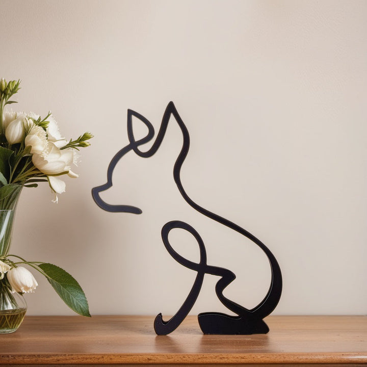 Luvikno | Artipaws Abstrakt Hundeskulptur | Moderne Design | Høy- Kvalitets Kunstfigur | For Hylle & Bord