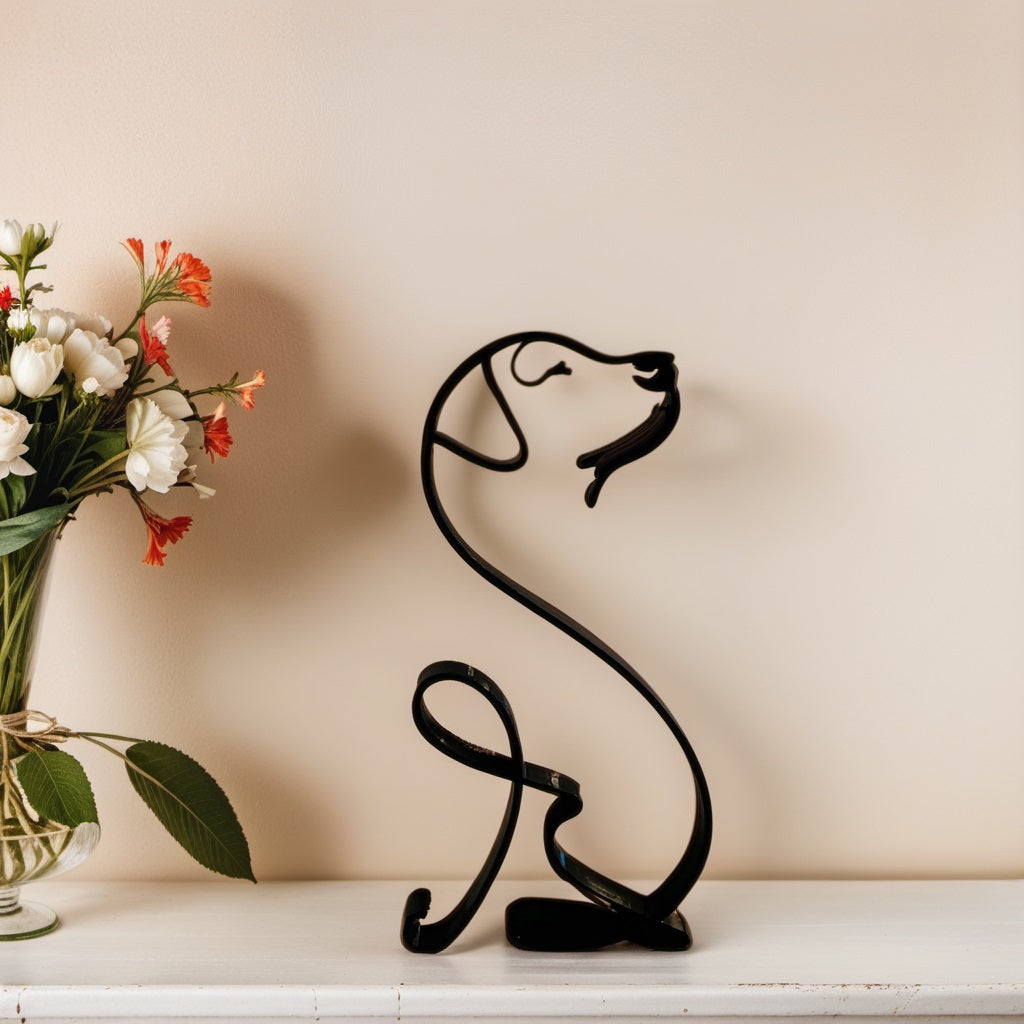 Luvikno | Artipaws Abstrakt Hundeskulptur | Moderne Design | Høy- Kvalitets Kunstfigur | For Hylle & Bord