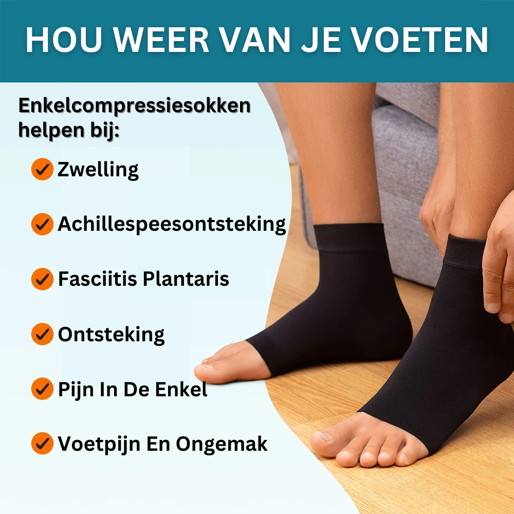 Komprimerende ankel sokker for nevropati - AnkleSupport Pro | Luvikno