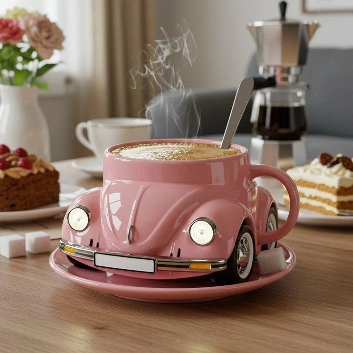 RetroAuto Keramikkopp – Unik 3D-design for kaffe og te | Luvikno