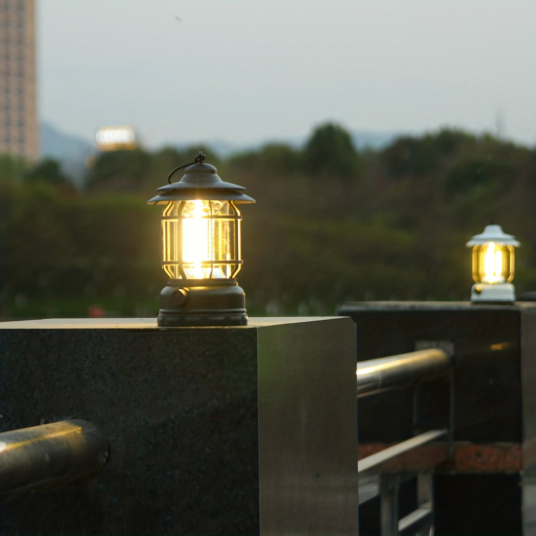 RetroGlow Lampe – Dimmbar Oppladbar LED Utendørsbelysning | Luvikno