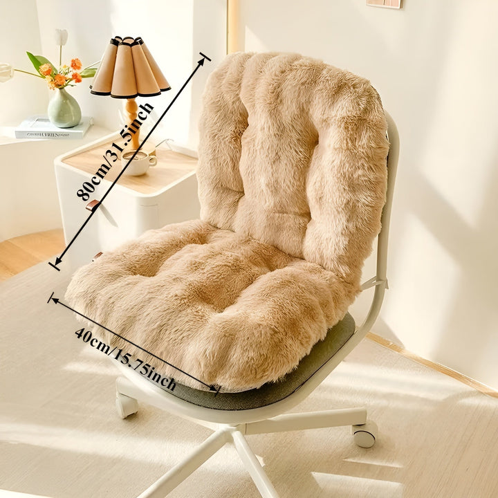 Myk sittepute laget av faux fur – Ekstra tykk & kosete | Perfekt for stol og sofa | Luvikno