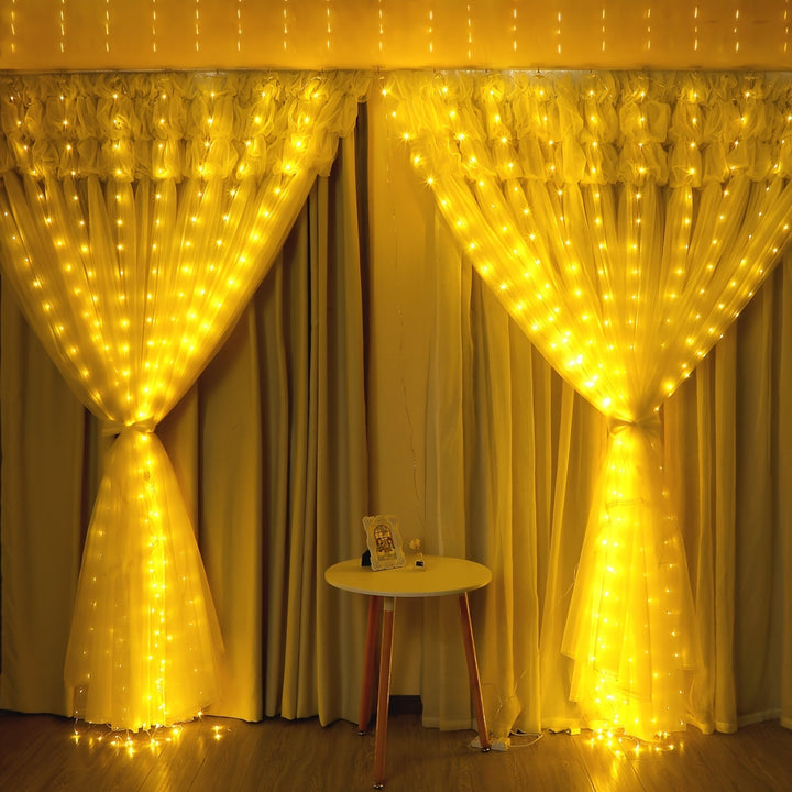 Fairy Lights Curtain Varm Hvit LED USB Sett Luvikno