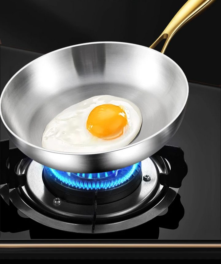 ChefSteel – Profesjonell Rustfritt Stål Stekepanne for Gass & Induksjon | Luvikno