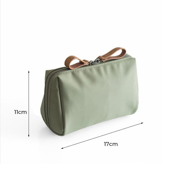 Solid Color Cosmetic Case with Double Zipper | Luvikno