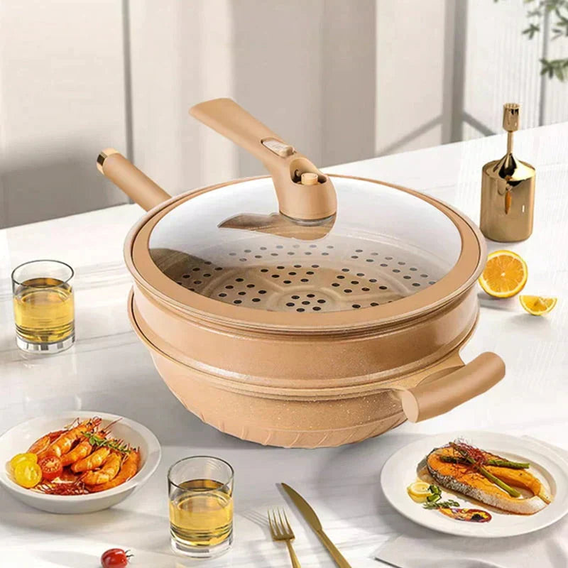 Luvikno | Multifunksjonell Wokpanne med Non-Stick Belegg - CookFlex