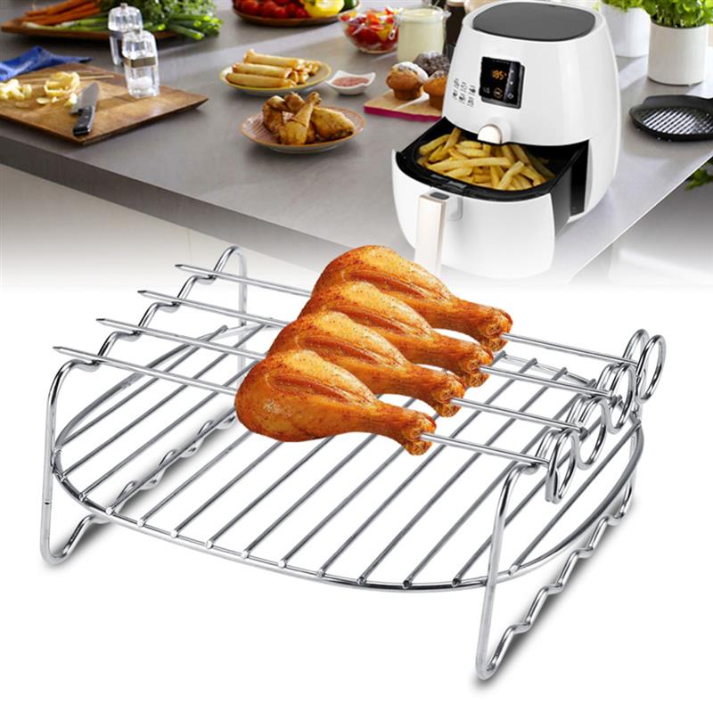 Dobbeltlagd rustfritt stål spyd grillstativ BBQ brett | Luvikno