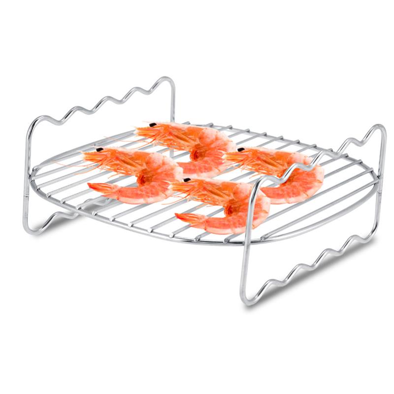 Dobbeltlagd rustfritt stål spyd grillstativ BBQ brett | Luvikno