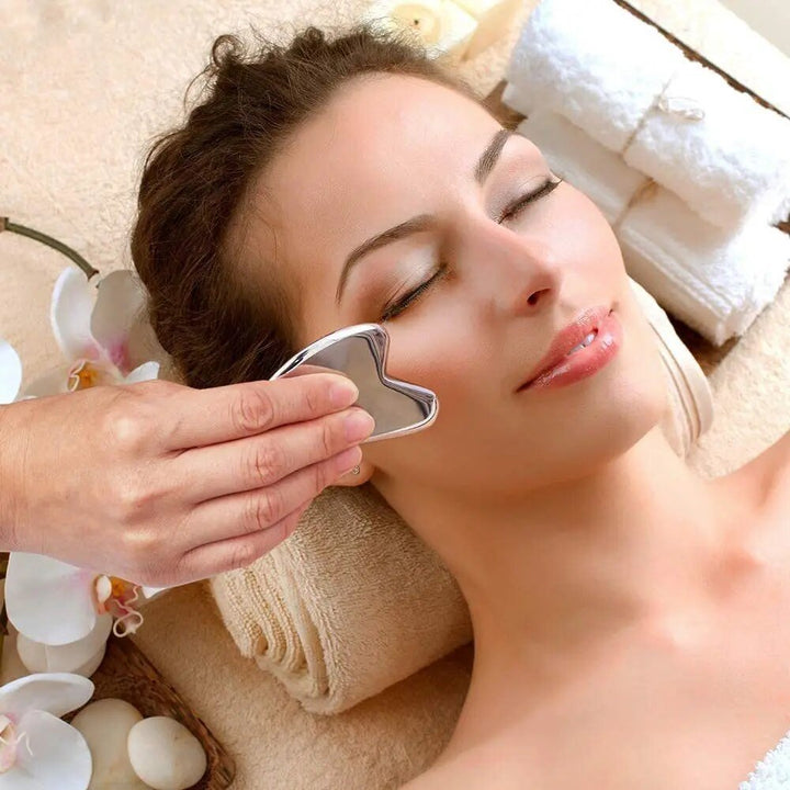 Sculpt Goodbye Tensions Fjerner rynker Gua Sha Laget av rustfritt stål | Luvikno
