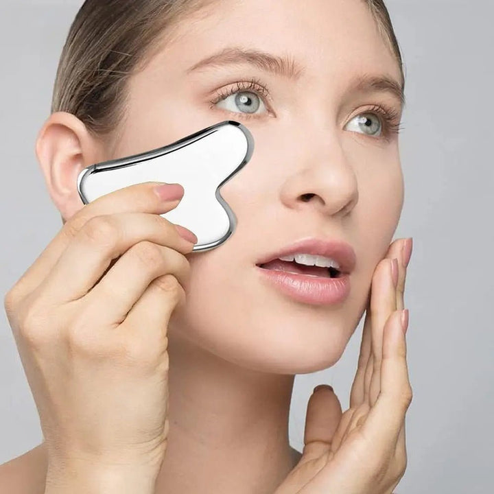 Sculpt Goodbye Tensions Fjerner rynker Gua Sha Laget av rustfritt stål | Luvikno