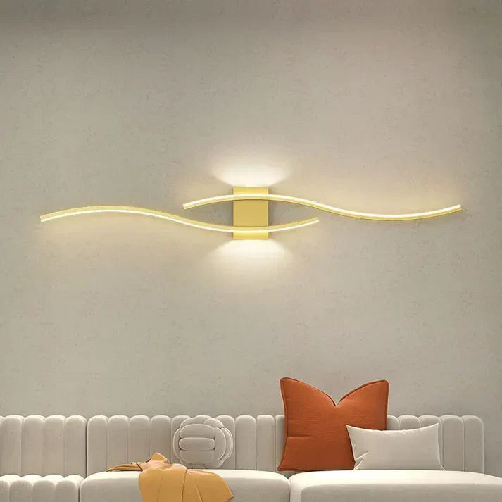 Luvikno | Lumivora Wave LED Vegglampe | Moderne Bølge Design | Energisparende & Stilig | 60×15 cm | Varm, Blendingfri Lys