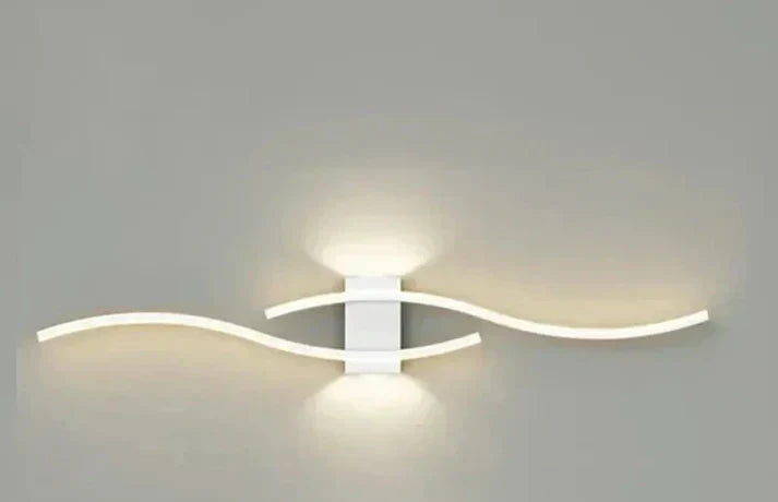 Luvikno | Lumivora Wave LED Vegglampe | Moderne Bølge Design | Energisparende & Stilig | 60×15 cm | Varm, Blendingfri Lys
