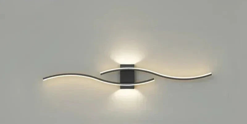 Moderne LED Vegglampe – Bølgeformet Design, Minimalistisk Stil | Luvikno