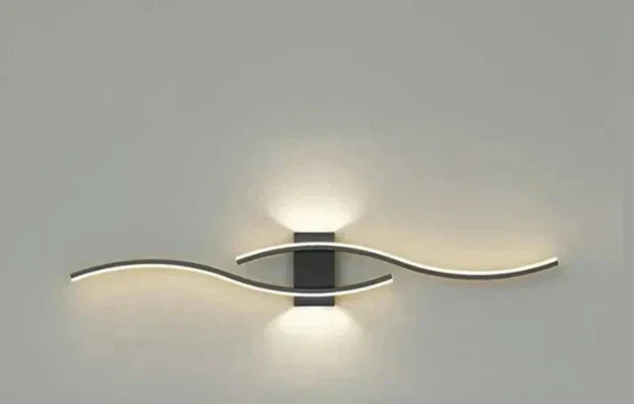 Luvikno | Lumivora Wave LED Vegglampe | Moderne Bølge Design | Energisparende & Stilig | 60×15 cm | Varm, Blendingfri Lys