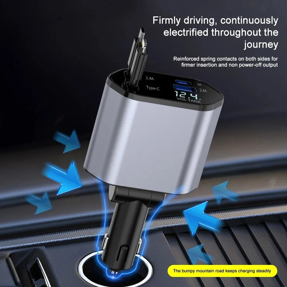 Foldbar billader med USB-C og USB-A – 120W hurtiglading | Luvikno