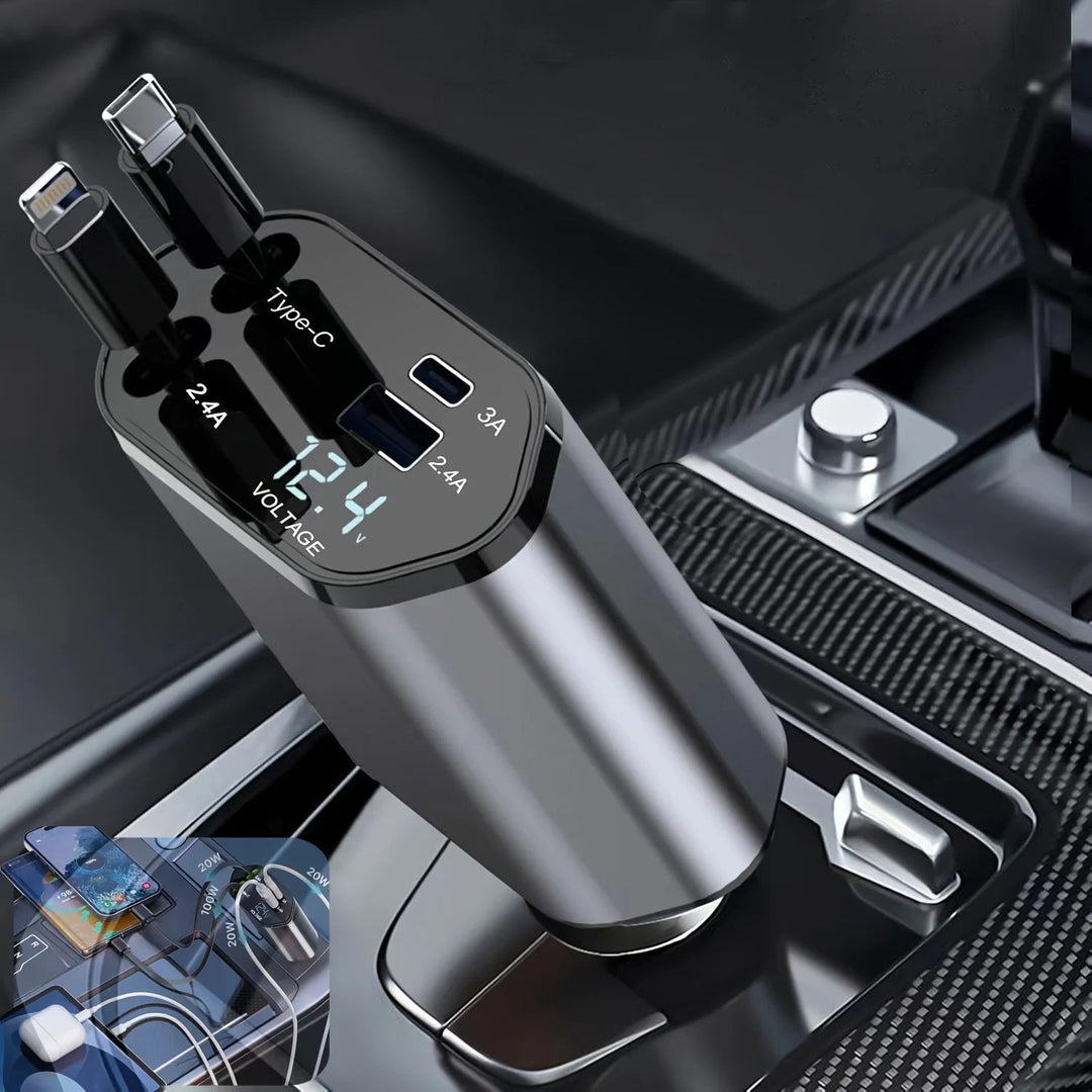Foldbar billader med USB-C og USB-A – 120W hurtiglading | Luvikno