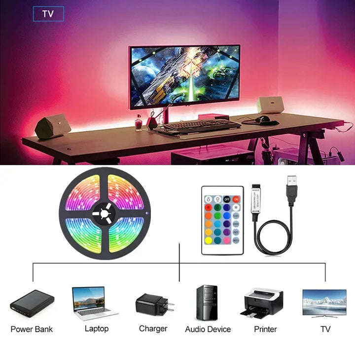 RGB LED-stripe for rom og TV Luvikno