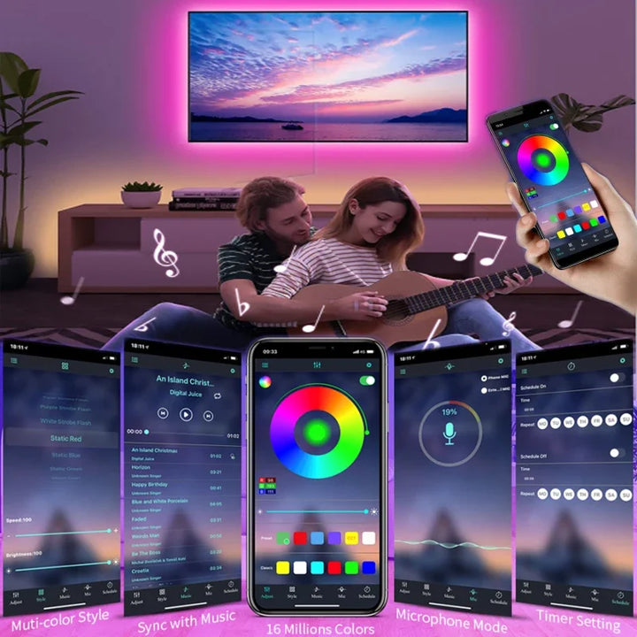 RGB LED-stripe for rom og TV Luvikno