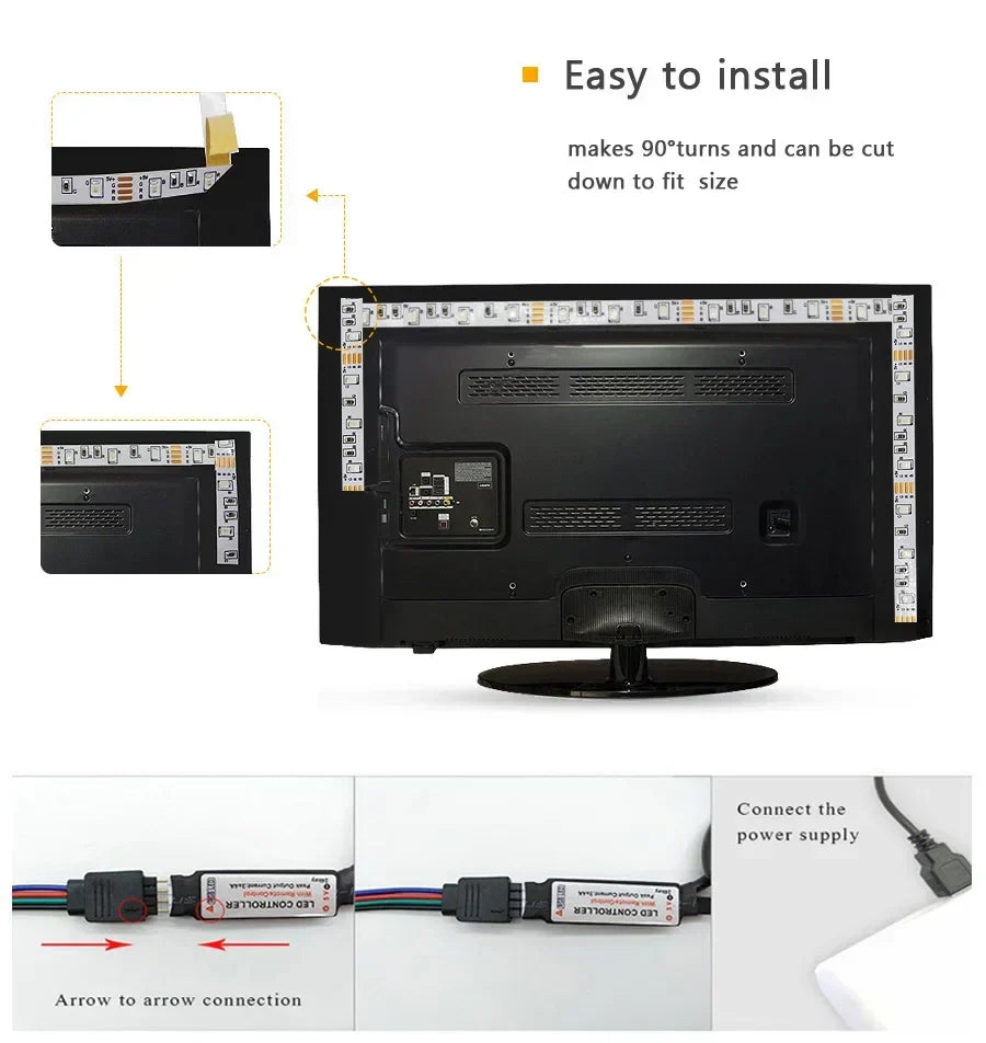 RGB LED-stripe for rom og TV Luvikno