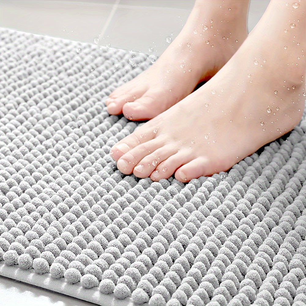 Rund LuxeChen Badmat Ultra-Myk Chenille – Antiskli & Hur tørk | Luvikno