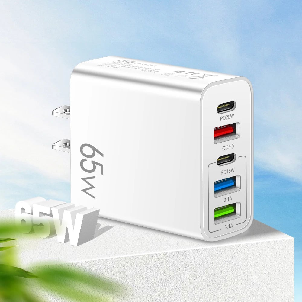 Multi-Port-Adapter 65W Hurtiglader - US-standard | Luvikno