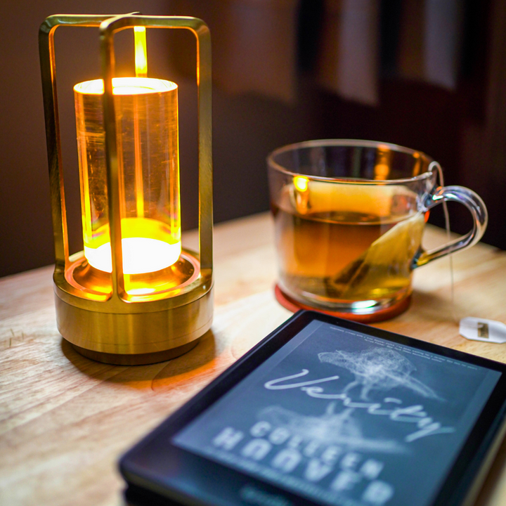 Bordlampe med krystallglass ambient lys Luvikno
