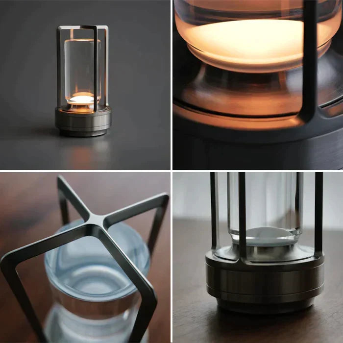 Bordlampe med krystallglass ambient lys Luvikno