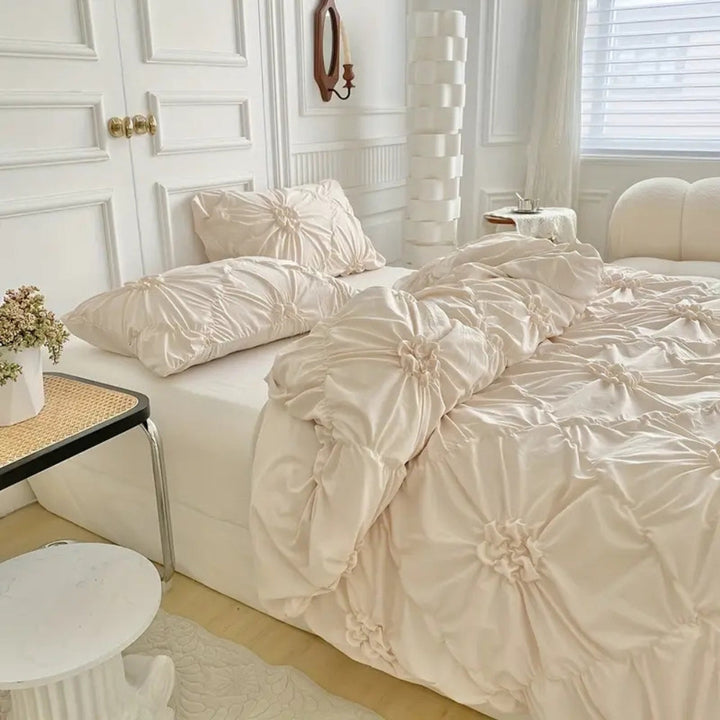 Teppel Plisserte Mikrofiber Sengetøy Sett Luvikno