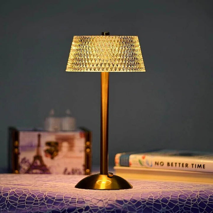 Bordlampe med krystallskjerm og USB-lading Luvikno