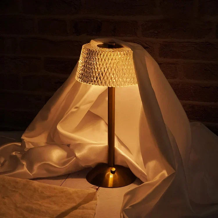 Bordlampe med krystallskjerm og USB-lading Luvikno