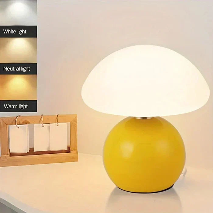 Luvikno | Krem Sopp Lampe - Fransk Vintage Lampe