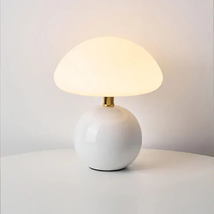 Luvikno | Krem Sopp Lampe - Fransk Vintage Lampe