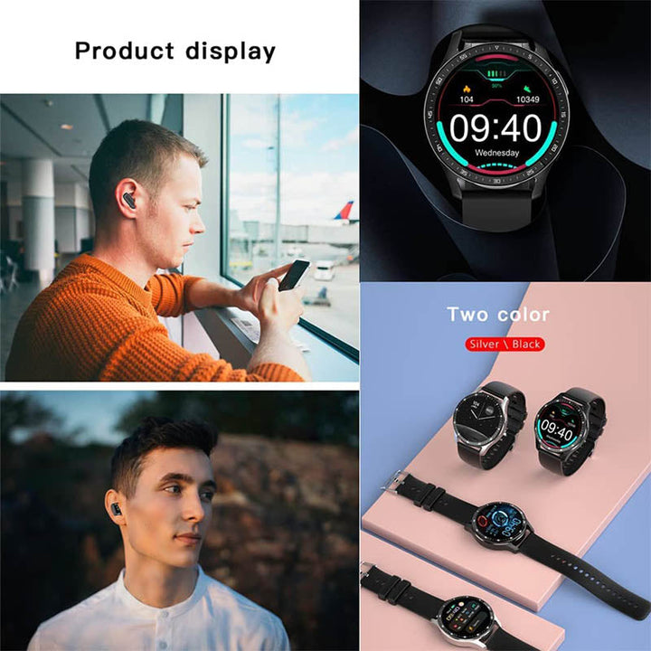2-i-1 Smartklokke med Bluetooth-hodetelefoner | Luvikno