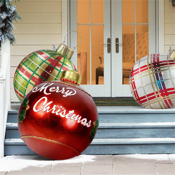 Luvikno | Jule Oppblåsbar Dekorasjon Ball | Utendørs Hage Ornament | 60cm PVC