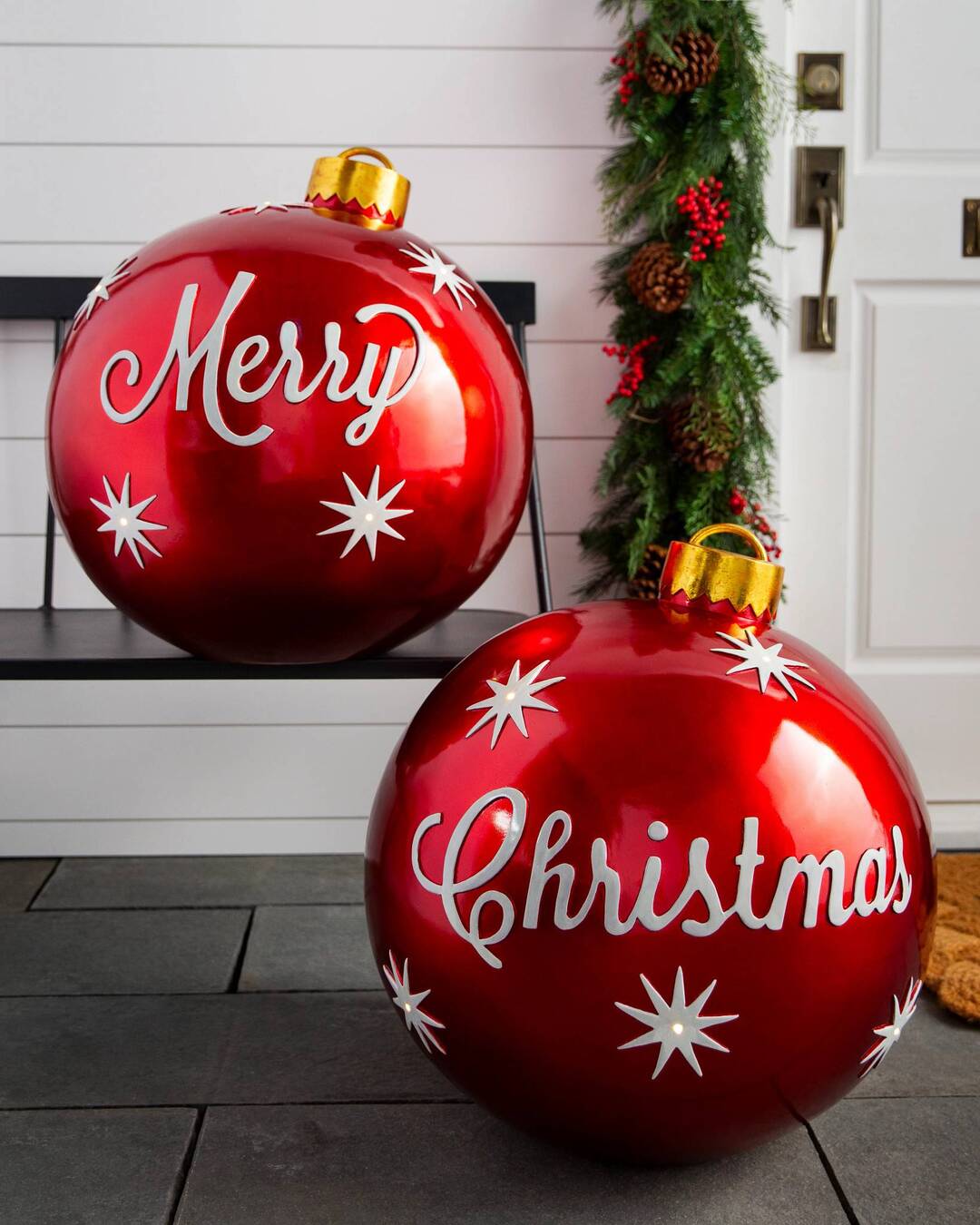 Luvikno | Jule Oppblåsbar Dekorasjon Ball | Utendørs Hage Ornament | 60cm PVC