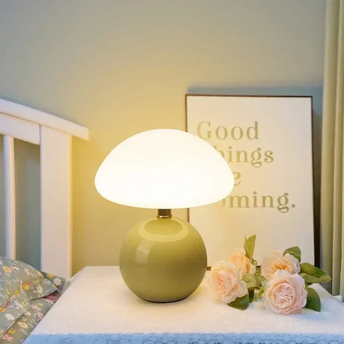 Luvikno | Krem Sopp Lampe - Fransk Vintage Lampe
