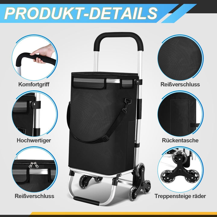 Shopping trolley shopping roller foldable 40L | Luvikno