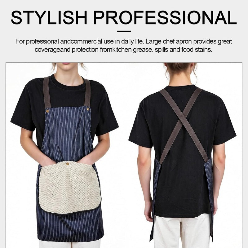 Cross Back Work Apron Luvikno