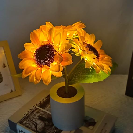 Bordlampe Solsikke LED USB Oppladbart Lys Luvikno