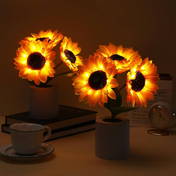 Bordlampe Solsikke LED USB Oppladbart Lys Luvikno