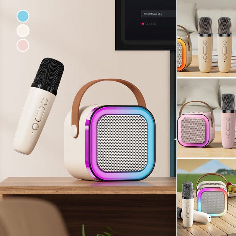 Mini karaoke maskin med trådløse mikrofoner | Luvikno